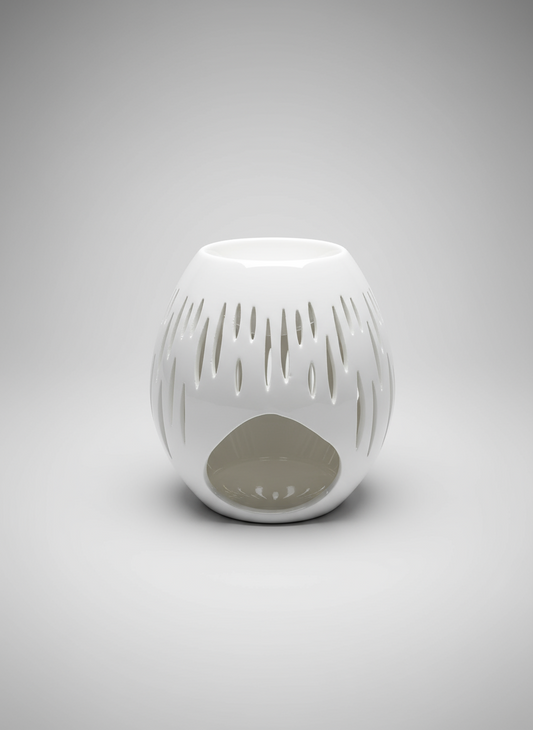 Quemador Oval de cerámica blanca para wax melts – Vela Única