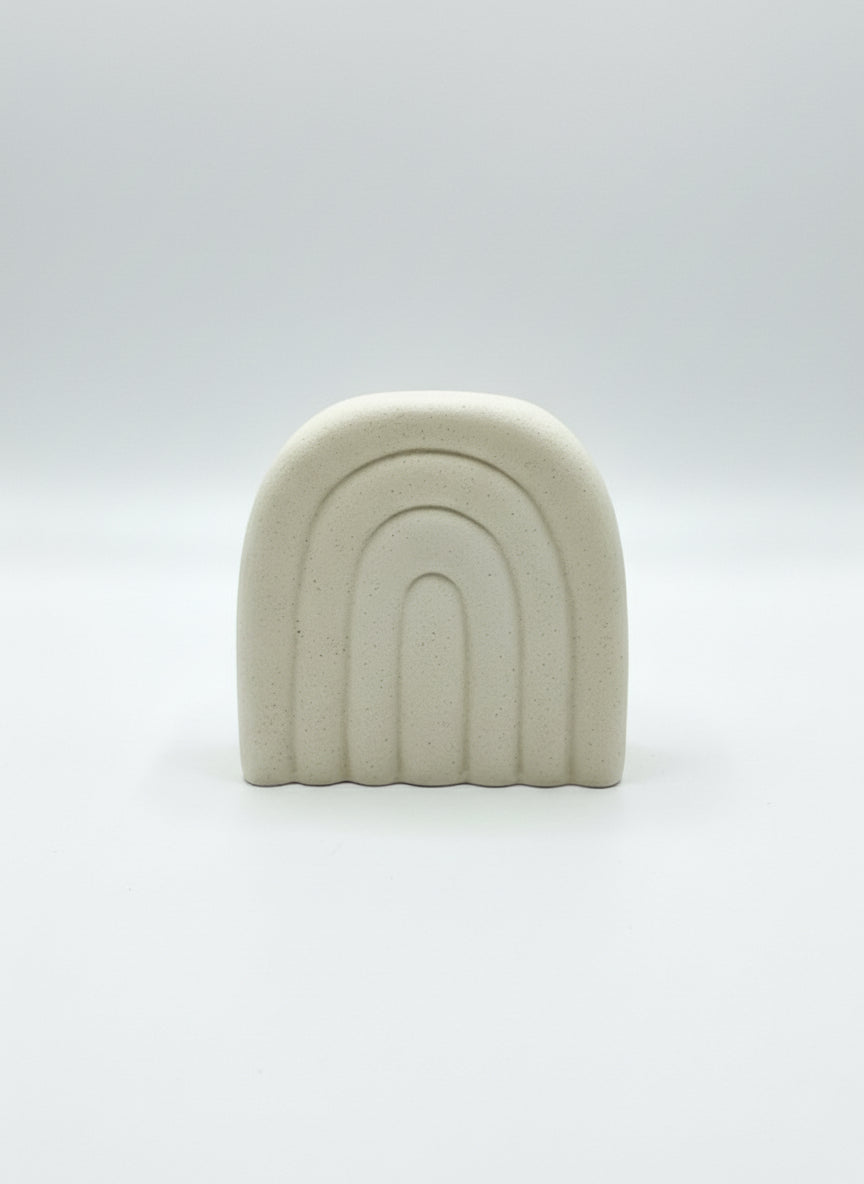 Quemador Arcoíris de resina ecológica blanca mate para Wax Melts, diseño minimalista de Vela Única