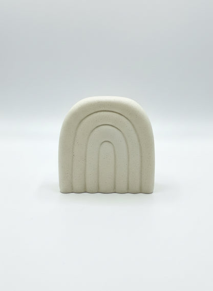 Quemador Arcoíris de resina ecológica blanca mate para Wax Melts, diseño minimalista de Vela Única