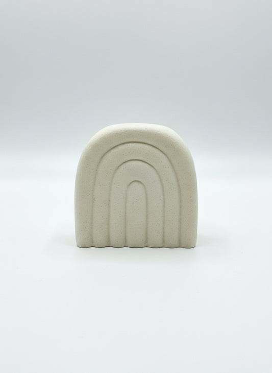 Quemador Arcoíris de resina ecológica blanca mate para Wax Melts, diseño minimalista de Vela Única