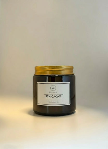 Vela aromática artesanal en vaso de cristal, con mecha de algodón y cera vegetal